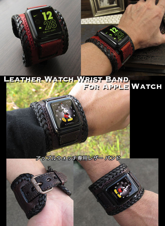 全6色 Apple Watch ベルト バンド ベルト交換用 レザー/本革 アップルウォッチ Genuine Leather Watch Strap  Bracelet Wrist Band For Apple Watch Series 1, 2, 3, 4, 5, 6,７,SE,  38/40/41mm, 42/44/45mm WILD HEARTS Leather  Silver (