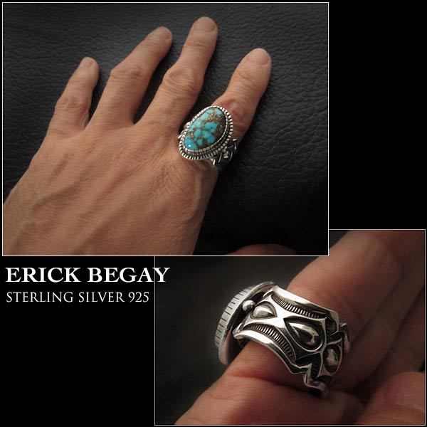 エリックビゲィ/erick/begay/リング/ring/USA/size/#15/apache/blue/turquoise/sterling/silver