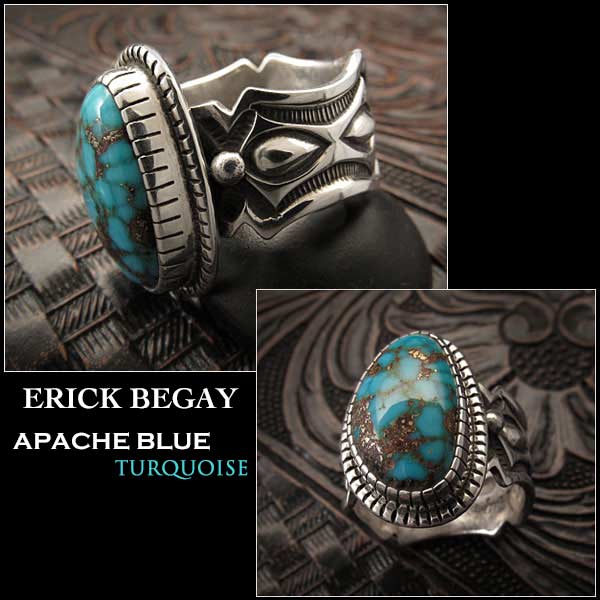 エリックビゲィ/erick/begay/リング/ring/USA/size/#15/apache/blue/turquoise/sterling/silver