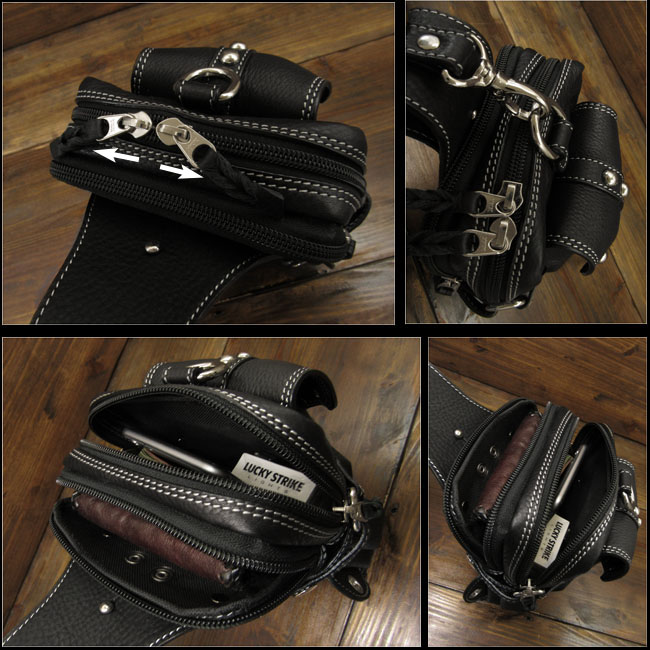 ”genuine,leather,biker,waist,bag,belt,pouch,holster,belt
