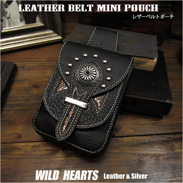 ”amazing,biker,genuine,leather,mini,belt,case,pouch”