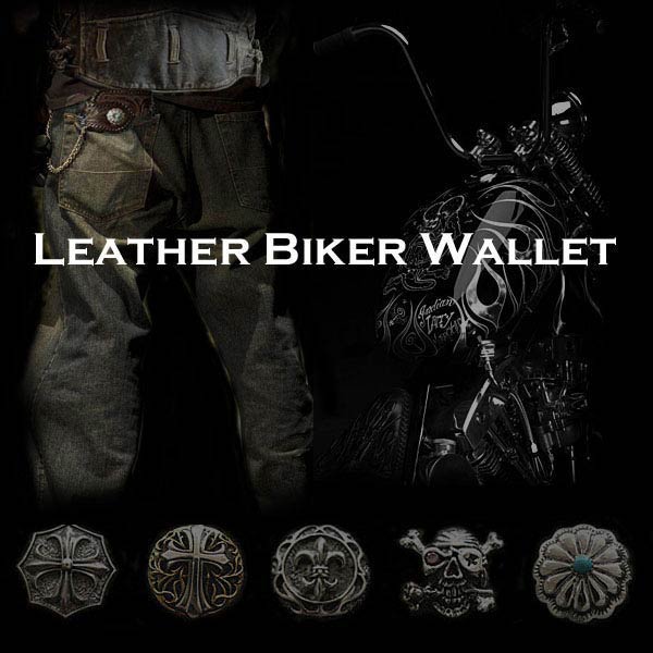 Hand Carved Genuine Leather Motorcycle/Biker Wallet wild hearts