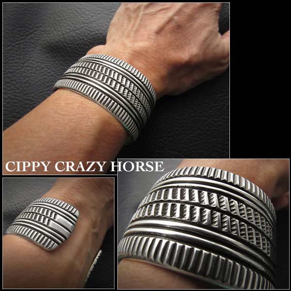 新品　シッピー・クレイジー・ホース／Cippy Crazy Horse　バングル　ブレスレット インディアンジュエリー　シルバー925　ユニセックス  Cippy Crazy Horse Cuff Bracelet Indian Jewelry Sterling Silver (ID