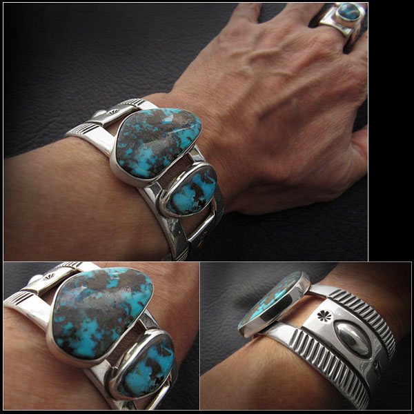 新品 シッピー・クレイジー・ホース／Cippy Crazy Horse バングル ブレスレット アパッチブルー ターコイズ インディアンジュエリー  シルバー925 ユニセックス cuff Apache Blue Turquoise Indian Jewelry Sterling Silver  (ID