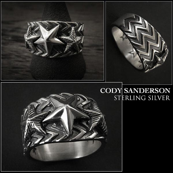 新品　コディ サンダーソン／Cody Sanderson　リング　20号　インディアンジュエリー　シルバー925　ナバホ族　ユニセックス Cody  Sanderson Plain Star Ring Size US#10 Native American Indian Jewelry  Sterling 