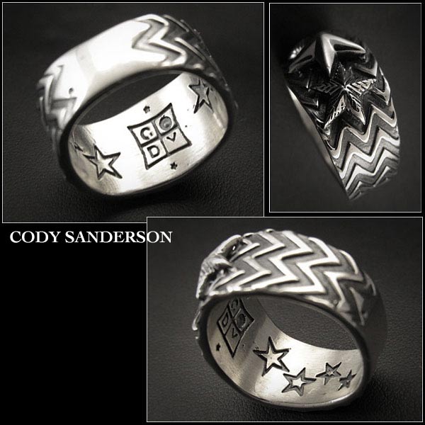 新品　コディ サンダーソン／Cody Sanderson　リング　20号　インディアンジュエリー　シルバー925　ナバホ族　ユニセックス Cody  Sanderson Plain Star Ring Size US#10 Native American Indian Jewelry  Sterling 