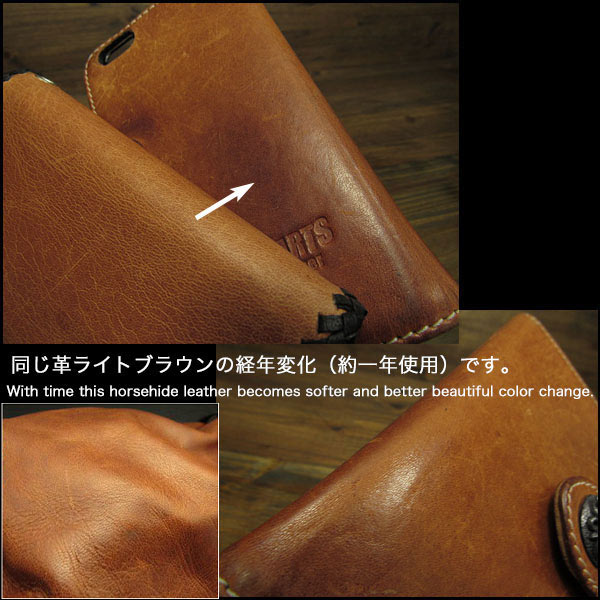 iPhoneケース スマホケース 手帳型 馬革 スマホカバー ビンテージ加工 3色 コンチョ付き Genuine Leather Wallet  Card Holder Cover Flip Case for iPhone Horsehide 3 Colors WILD HEARTS 
