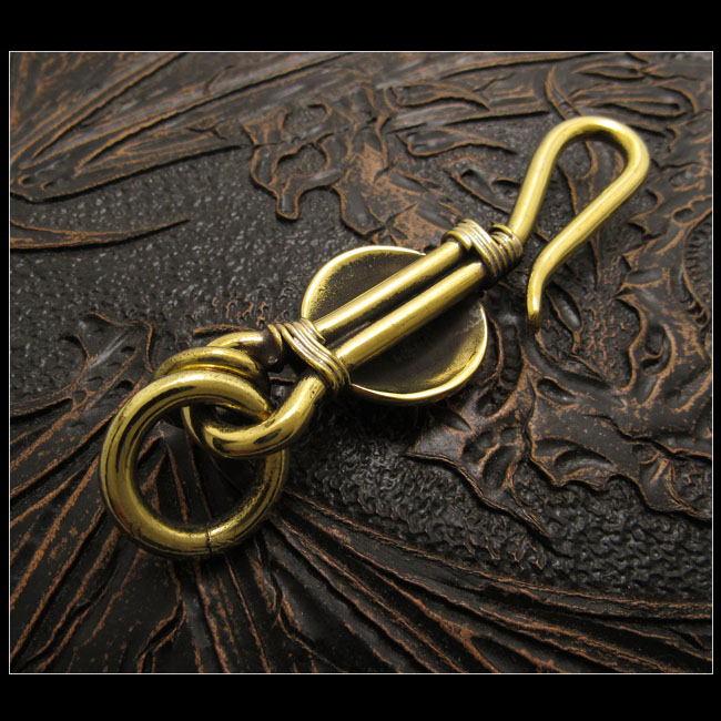 クリックポストのみ送料無料！ピースマーク キーホルダー キーチェーン キーフック 真鍮 ターコイズ Key Chain Holder Key Ring  Peace Symbol Sign Love&Peace Brass Turquoise WILD HEARTS Leather&Silver(ID  