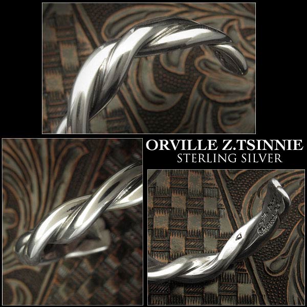 新品 オーヴィル・ツィニー/Orville Z.Tsinnie ツイストバングル ブレスレット インディアンジュエリー シルバー925 ナバホ族  ユニセックス twist cuff Native American Sterling Silver 925 (ID na3201r73)