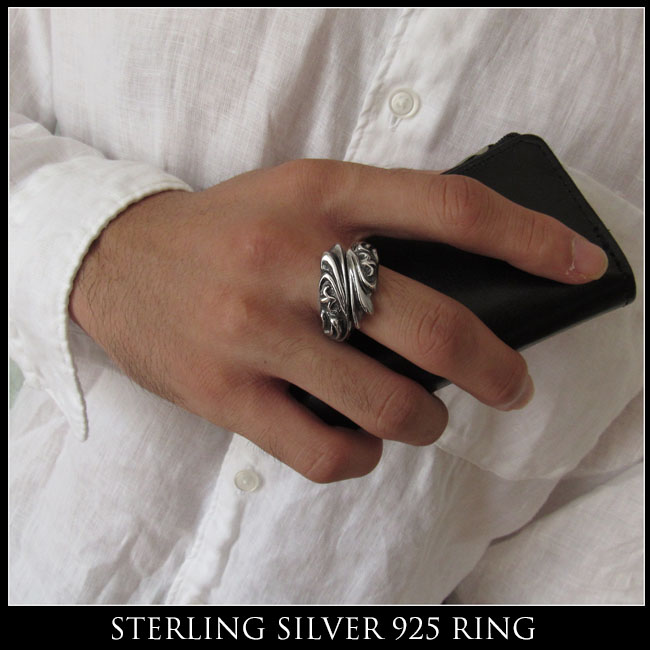 シルバーリング,指輪,シルバー925,メンズ,アクセサリー,フレア,ユリの紋章