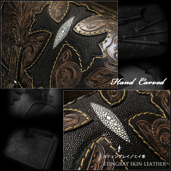 hand,carved,genuine,lather,Harley,saddlebag,for,sportster,forty-eight,custom