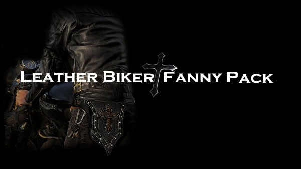 ”biker/harley/davidson/style/fanny/pack/hip/bag/leather/cowhide”