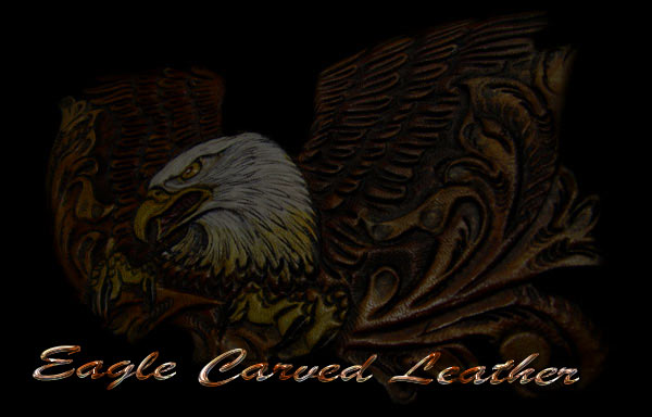 amerian,eagle,carved,leather