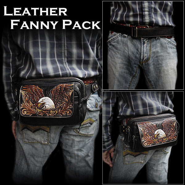 leather,fanny,pack,belt,mens,biker
