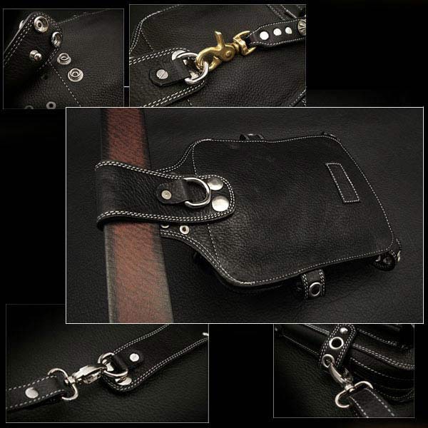 ウエストポーチ ヒップバッグ ウエストバッグ 本革/レザー Custom Handmade Genuine/Cow Leather Waist  pouch Belt Loop Pouch Hip Pouch Medicine Bag WILD HEARTS Leather&Silver (ID  ...