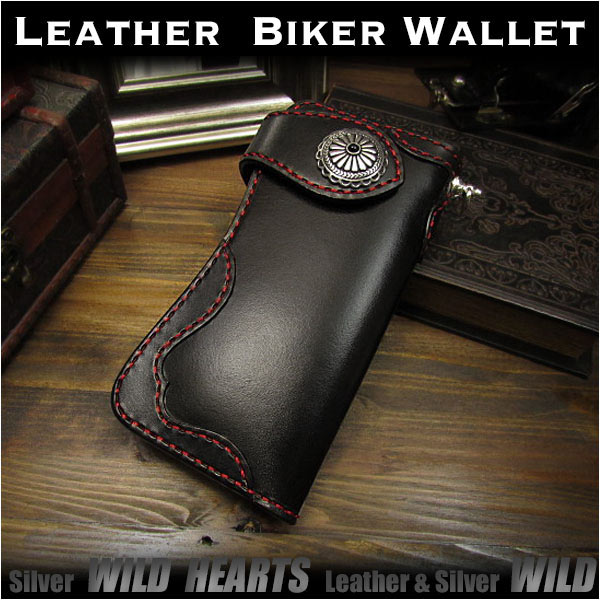 handmade,genuine,cowhide,leather,big,biker,wallet,for,harley,men