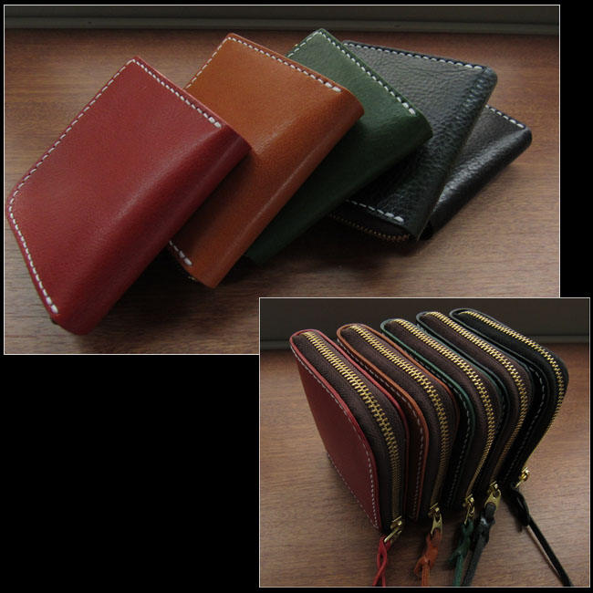 日本製財布 L字ファスナー 二つ折り 革財布 レザーウォレット メンズ/レディース ヌメ革 ハンドメイド 5色　 Leather Bifold  Wallet Handmade 5-colors WILD HEARTS Leather&Silver (ID sw4119r104)