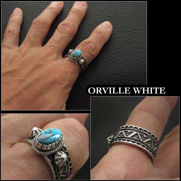 オーヴィル・ホワイト/Orville White/リング/ring/USA/size/#12/apache/blue/turquoise/sterling/silver